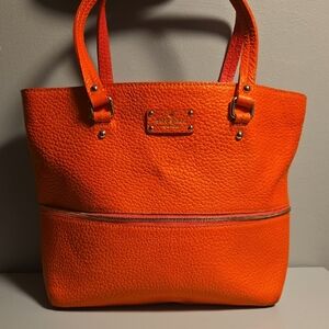 Kate Spade Pebble Leather Tote Orange & Pink